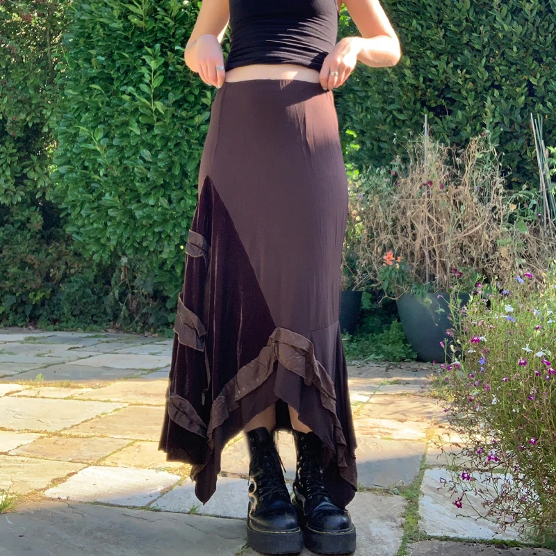 Юбка-миди женская с высокой талией в стиле ретро | Женская одежда