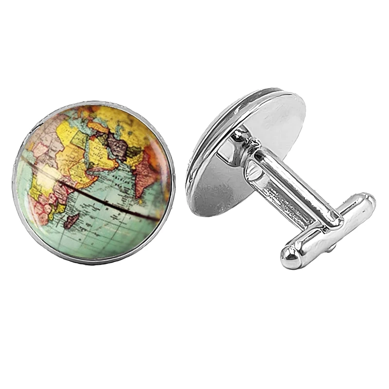 Новинка 2019 ювелирные запонки с рисунком мирового глобуса Креативные Круглые