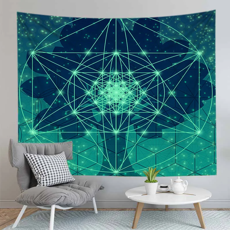 Зеленое одеяло звезда геометрия настенный гобелен пляжное полотенце украшение
