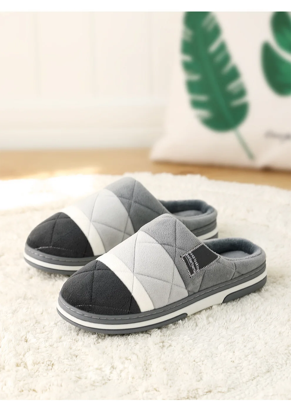 Домашние тапочки для мужчин; Зимняя мужская обувь; Schoenen Mannen Buty Meskie Sloffen Pantoffels; короткие плюшевые тапочки; Chausson; меховые тапочки для влюбленных