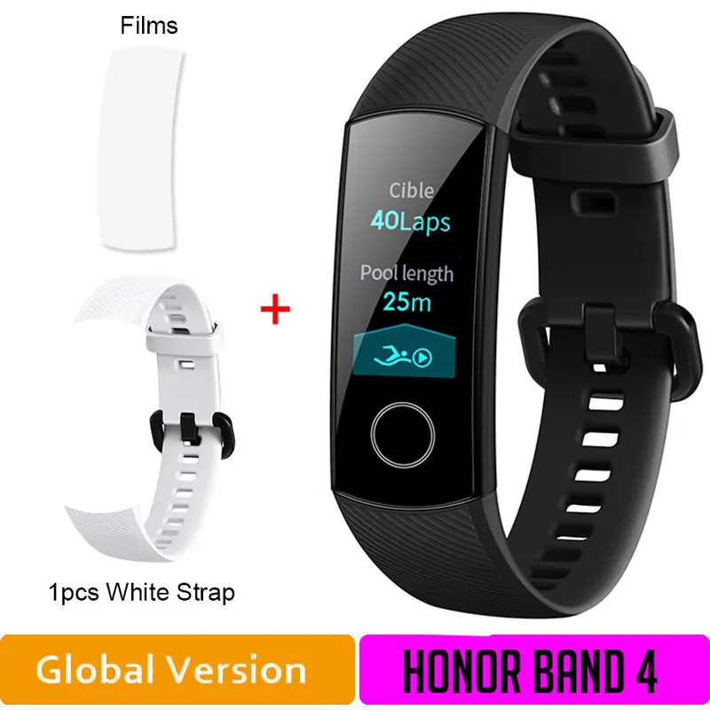 GLBlack4moW Глобальная версия HONOR Band 4 фитнес-браслет трекер спортивный ремешок в реальном времени трекер активности Смарт-носимое устройство(подставка - Цвет: GLBlack4moW