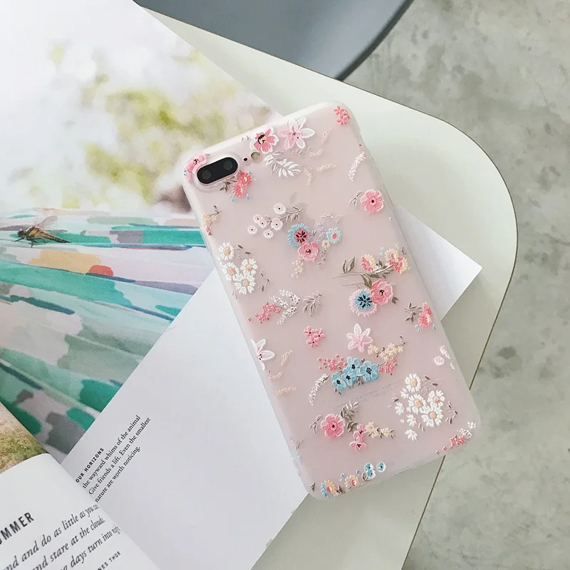 Floral Phone Case For Capinha iphone 8 6 plus XR XS Max 6s luxury Silicon Cover se 5s 5 7 x 10 Rose Animal | Мобильные телефоны и