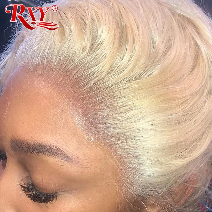 RXY 613 Lace Front Wig Transparent Wigs Honey Blonde Human Hair Peruvian T1b/ Straight Remy | Шиньоны и парики