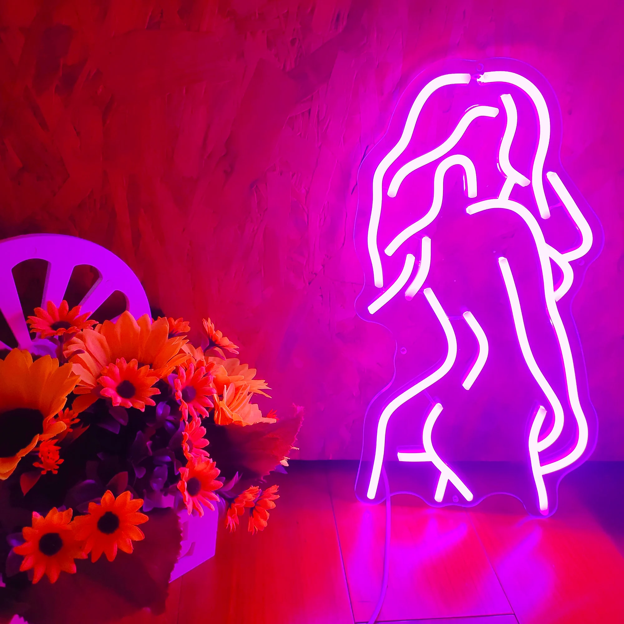 Sexy Neon Light Signs Custom Naked Lady Art Wall Decorations Flexible Led For Room Club Birthday Party Decorations Shop Bar Sign