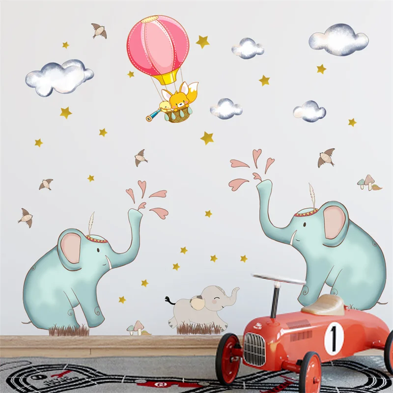 Zollor новые Мультяшные Животные Слон облако воздушный шар Настенная Наклейка для