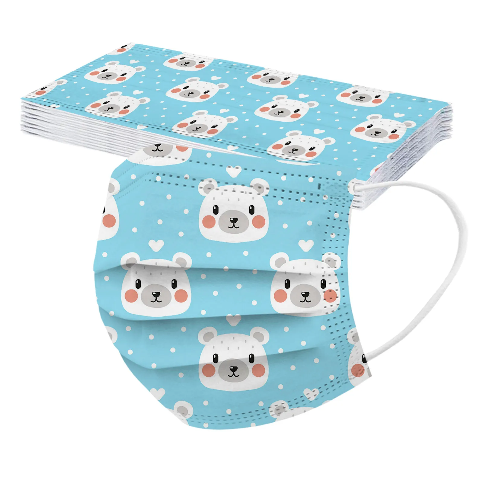 Маска детская одноразовая с радужным принтом 50 шт. | Тематическая одежда и