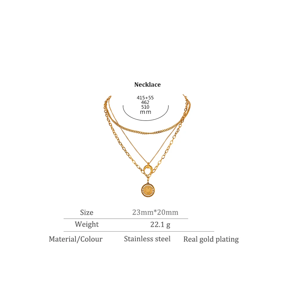 Массивное ожерелье Yhpup с кулоном в виде львиных Рожков модное многослойное