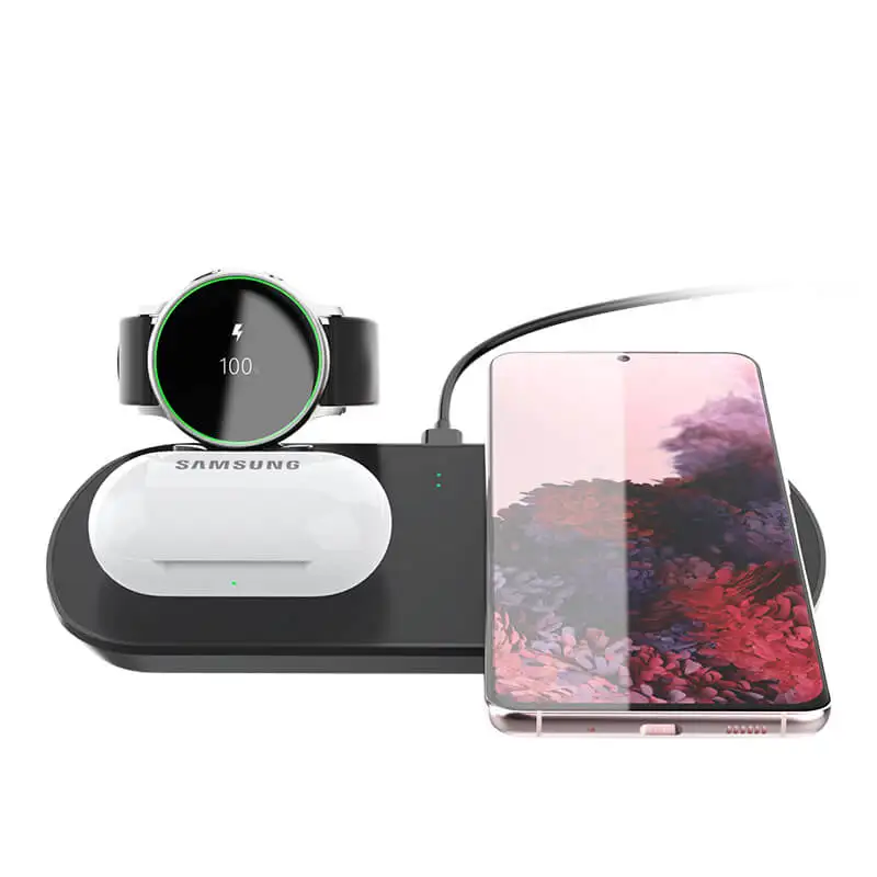 

3 IN 1 Wireless Charging Station For Samsung Watch Active Samsung Buds Portable Wireless Charger For Galaxy Qi Mobile Phone