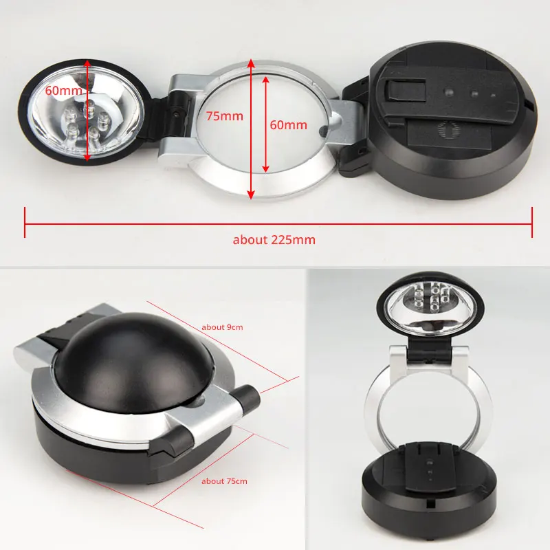 3X Карманная Лупа с подсветкой Складная лупа светодиодный светильник ремонт