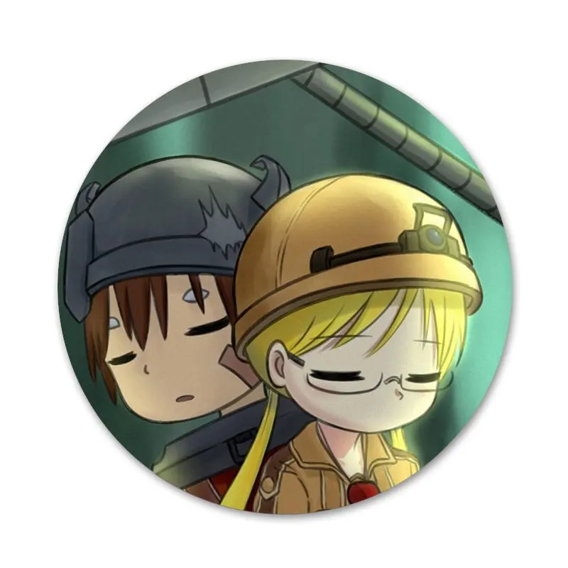 58 мм сделано в бездне аниме значки металлические для детской одежды