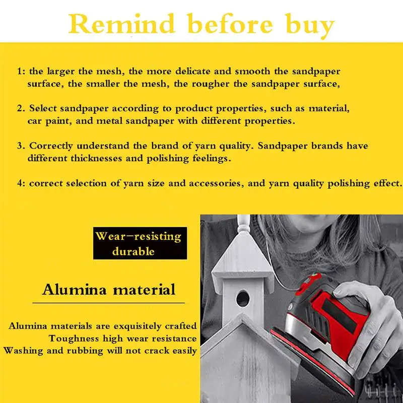 Треугольная наждачная бумага мышка с отверстием Ассорти 60 80 120 240 гритов 40 шт