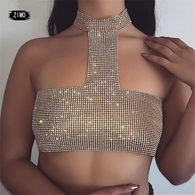 Женский короткий топ с металлическим бриллиантом блестящая подвеска y2k летние