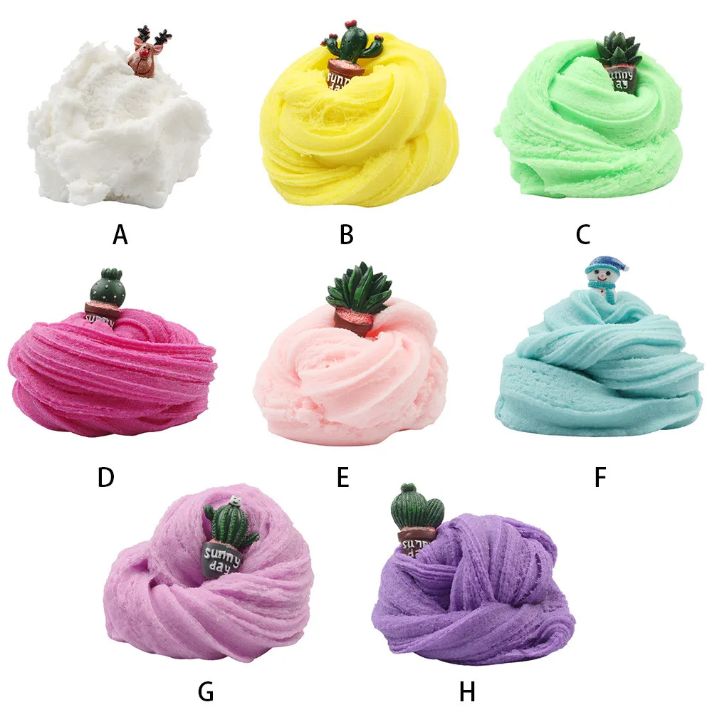 

Colorful Strawberry Mixing Cloud Cotton Candy Slime Scented Stress Kids Clay Toy juguetes brinquedos kid toys