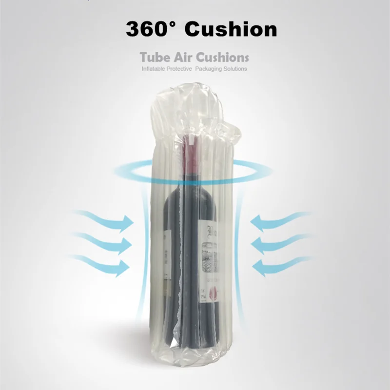 

36 Pcs Wine Bottle Protector for Travel Luggage Inflatable Air Column Bag With Pump Packing Shipping Packaging Bubble Bags