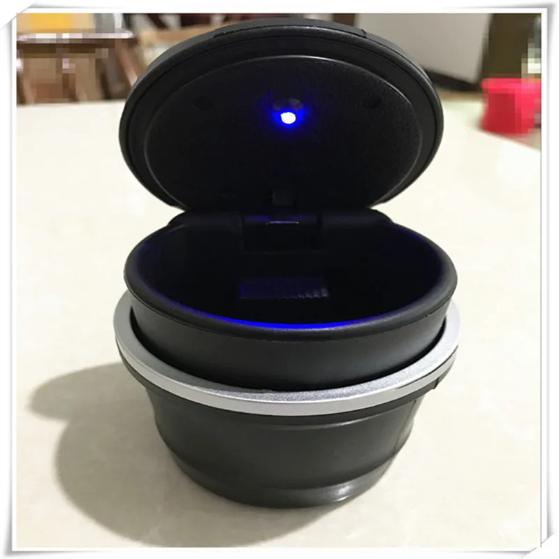 Черный Автомобильный Стайлинг автомобильная пепельница со светодиодной