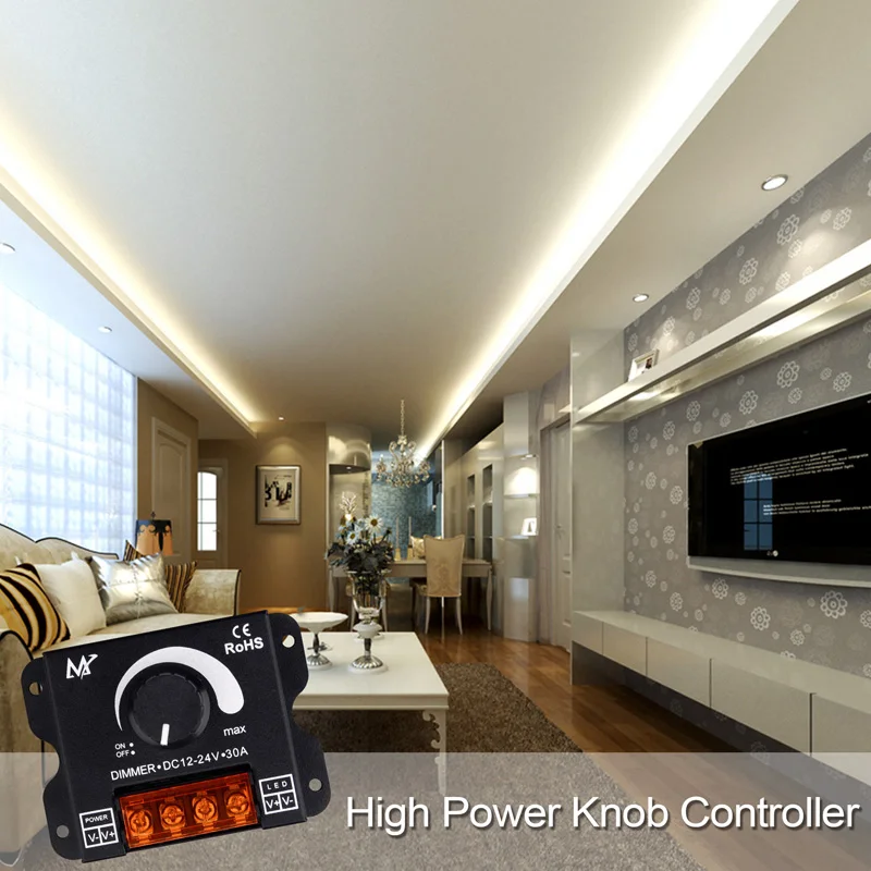 Светодиодный диммерный переключатель постоянного тока 12 В-24 В 30 А регулятор