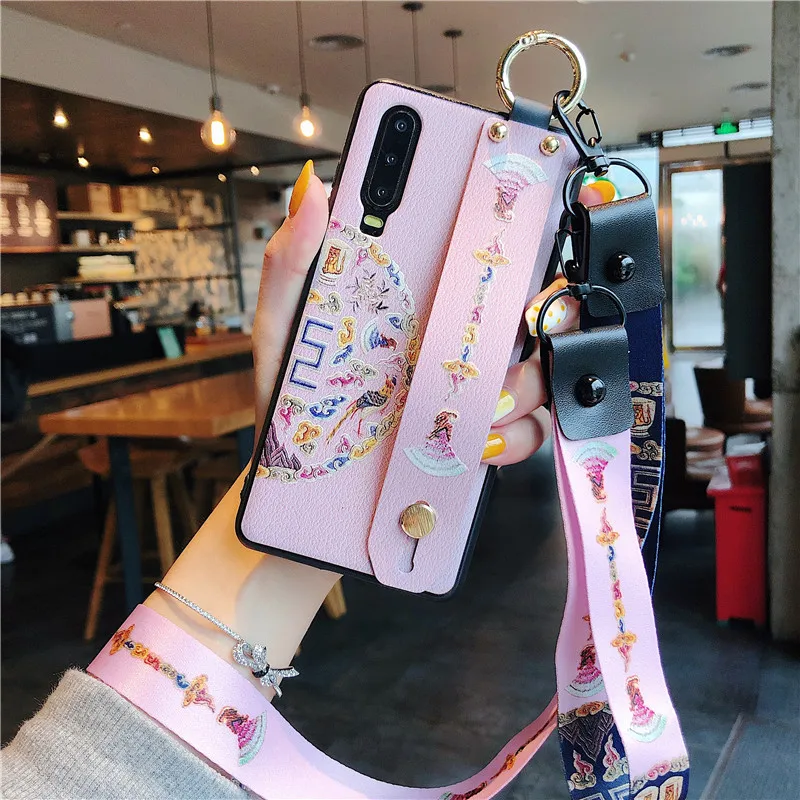 Чехол s для huawei P30 P20 Pro Honor 10 Lite mate 20 30 Pro Nova 3 4e 5 3e 8X 9X задняя крышка чехол с ожерельем держатель для телефона - Цвет: pattern 3