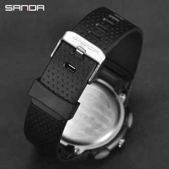 SANDA Fashion Sports Men Watch 50M Waterproof Dual Time Count Down LED Male Clock Men's Digital Wristwatches Relogio Masculino Other Image