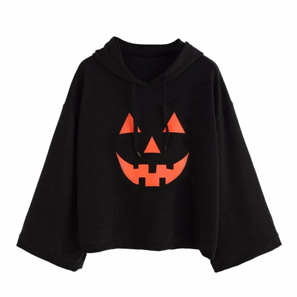 Толстовка для хеллоуина женщин с принтом дьявола свободные толстовки длинными