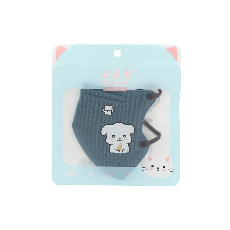 3D Solid Color Cartoon Print Fabric Face Mask Kids Eye Protection Masks Fashion Windproof Anti Smog Mouth Caps For Children | Красота и