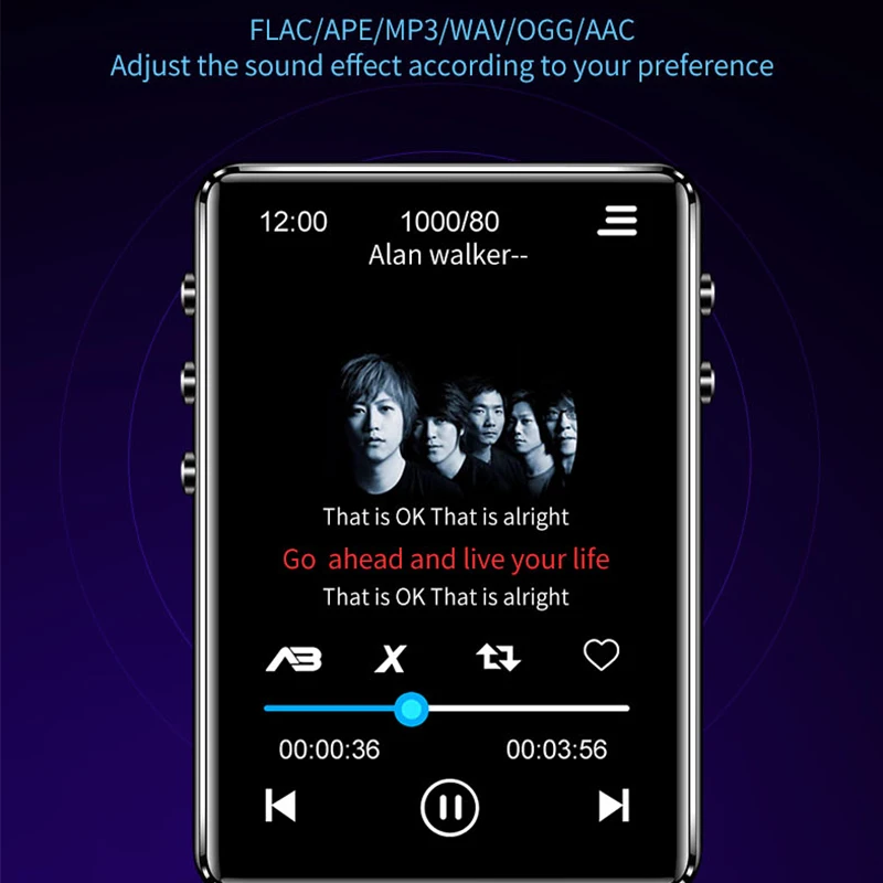 MP3 плеер MP4 с диагональю 2 4 дюйма поддерживает TF карту на 128 ГБ Mp5 Touch Bluetooth совместим