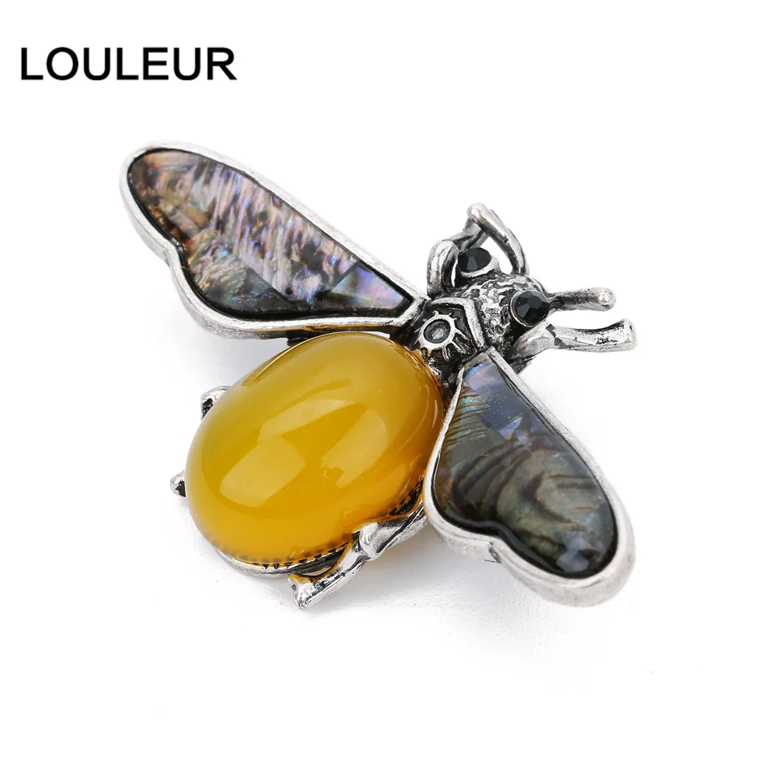 LOULEUR, модный пчелиный натуральный камень, жемчужный кулон в виде раковины абалона, двойное использование, подвеска, ювелирные изделия, изготовление для женщин