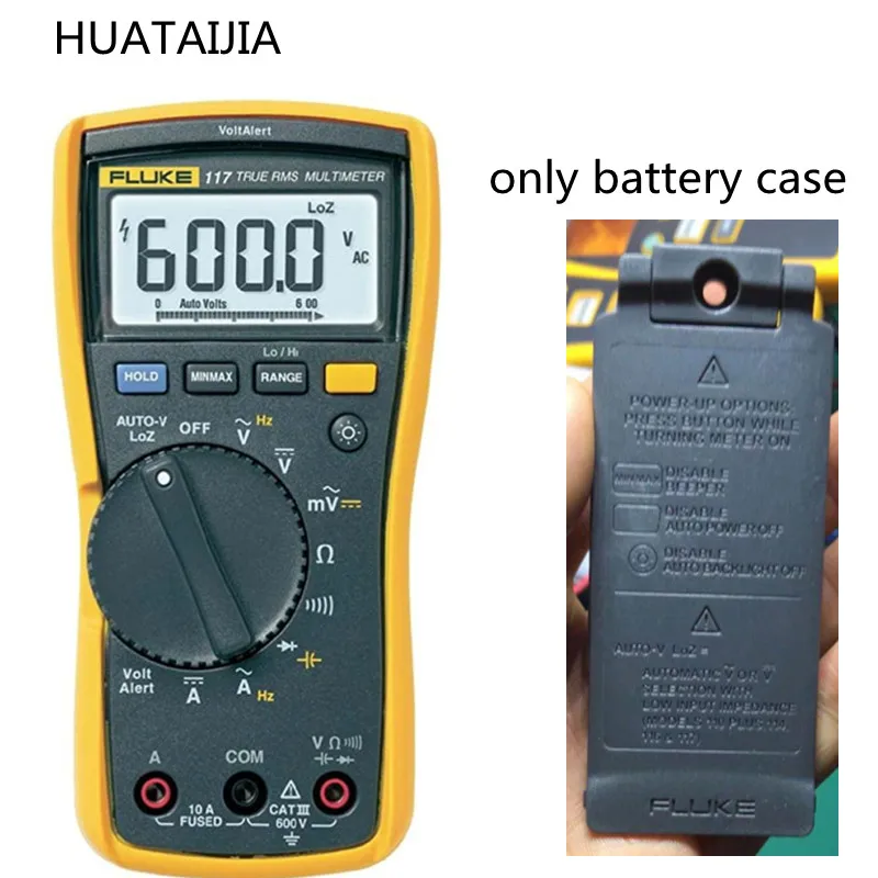 Fluke117-funda de bater&iacute;a original usada para Fluke 117, cubierta de bater&iacute;a Fluke 117 con soporte-0