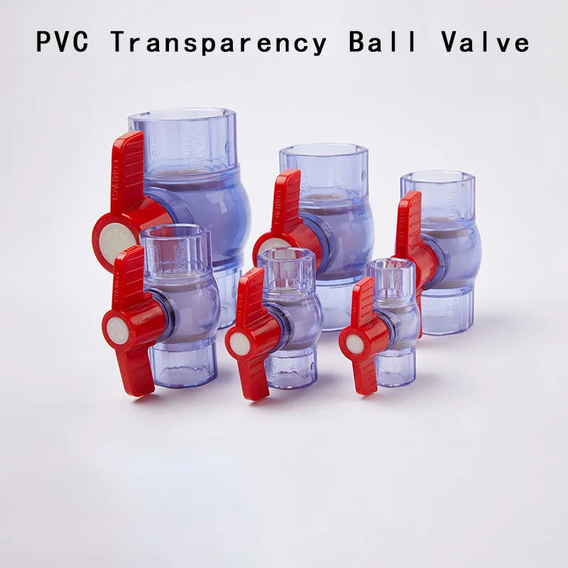 

PVC Transparency Ball Valve PVC Ball Valve Coupler Adapter Water Connector For Garden Irrigation System Aquarium fish tank 1 Pcs