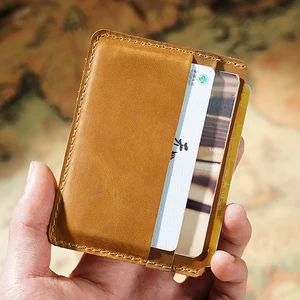 Мужской кошелек Moterm, из кожи Крейзи Хорс, Винтажный дизайн, деловой кошелек унисекс