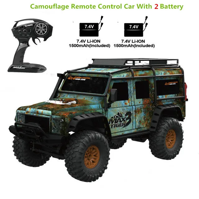 Camouflage 2Battery Новейший 2,4G Rc автомобиль 4WD 1:10 ретро автомобиль с светодиодный светильник RC багги скалолазание автомобиль RTR пульт дистанционного управления модель автомобиля уличные игрушки автомобиль - Цвет: Camouflage 2Battery
