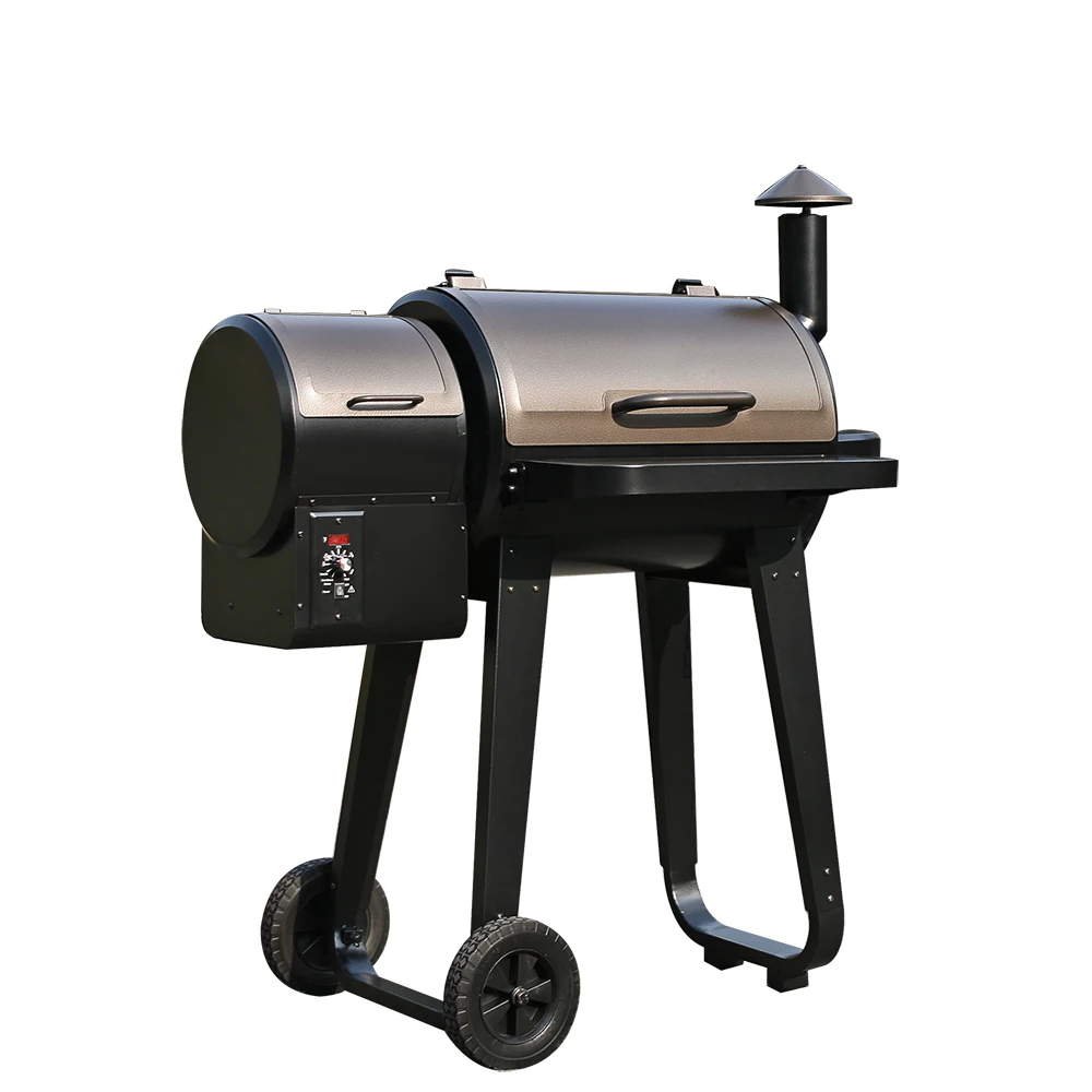 

Germany Backyard Charcoal BBQ Grill Offset trailer grills/Smoker Barrel Barbecue Smoker Metal Grills with Trolley Cart for Backy