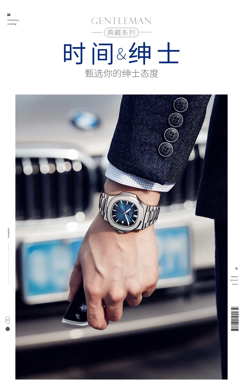 Montre hommes Top marque de Lux en acier complet montre-bracelet militaire hommes 30 m. Ataires lumineux Quartz horloge