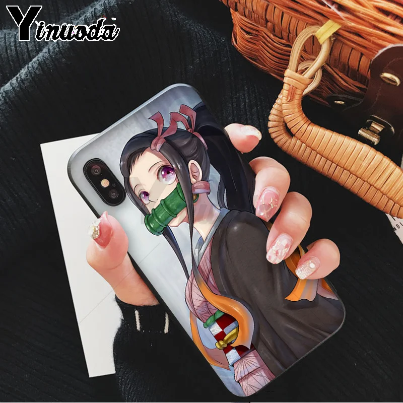 Yinuoda demon slayer kimetsu no yaiba TPU Мягкий силиконовый черный чехол для телефона iPhone 8 7 6S Plus X XS MAX 5 5S SE XR 11 11pro - Цвет: A10