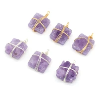 natural amethysts pendant exquisite winding irregural shape pendant charms for making jewelry necklace gift size 25x35mm