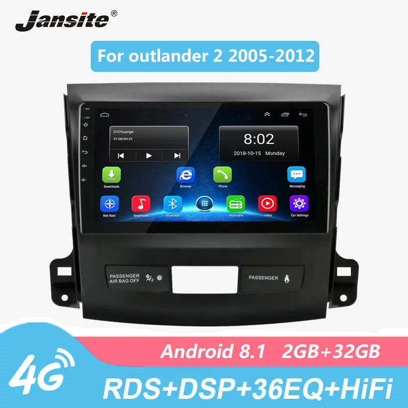 Jansite 9 &quotАвтомагнитола для Mitsubishi Outlander 2 2005 2012 4G Wifi gps Android сенсорный экран