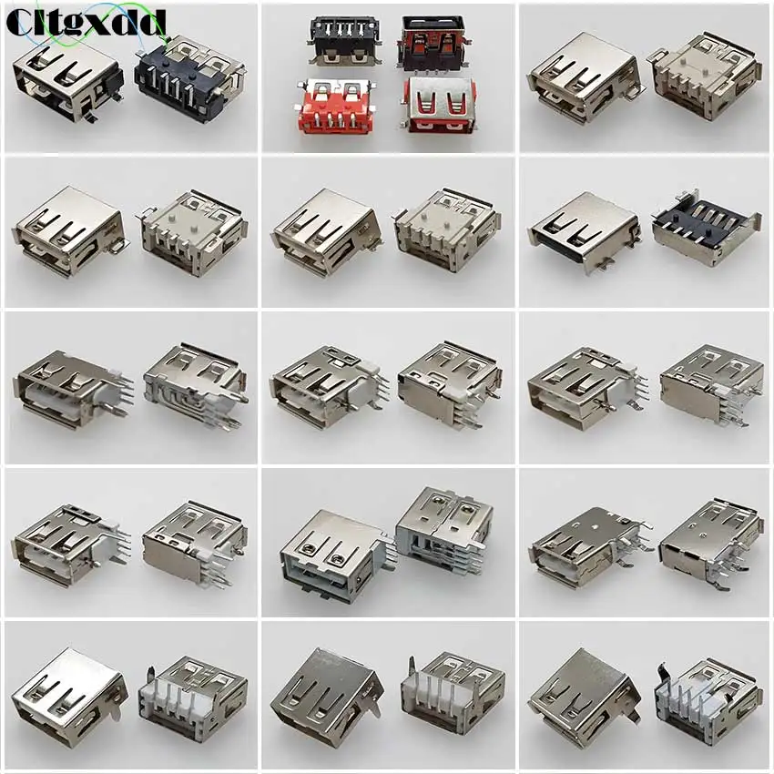 

Cltgxdd 10PCS/Lot USB Type A Standard Port Female Solder Jacks Connector PCB Socket USB-A type DIY SMT 4Pin