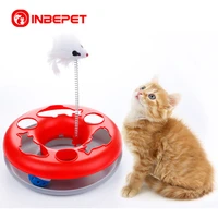 pet cat toy combination mouse ball interactive toys chase game cats track ball training turntable teapot 5 colors dish cat toy