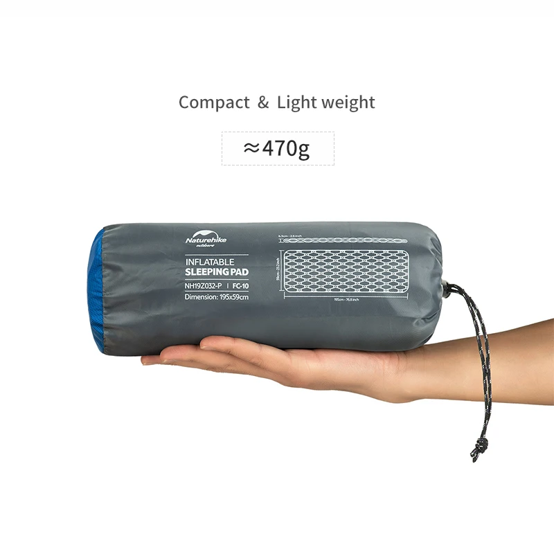 

Naturehike Nylon TPU Sleeping Pad Lightweight Moisture-proof Air Mattress Portable Inflatable Mattress Camping Mat NH19Z032-P