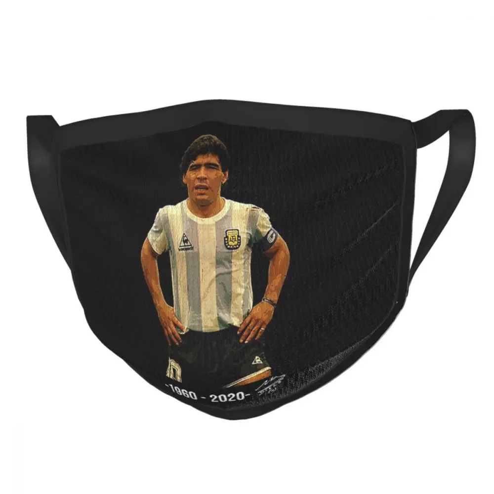 

Rip Maradona Reusable Face Mask Argentina Football Soccer Legend 10 Anti Haze Mask Protection Cover Respirator Mouth Muffle