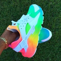 womens colorful wallace mesh breathable shoes sneakers rainbow colored running shoes cross border foreign trade