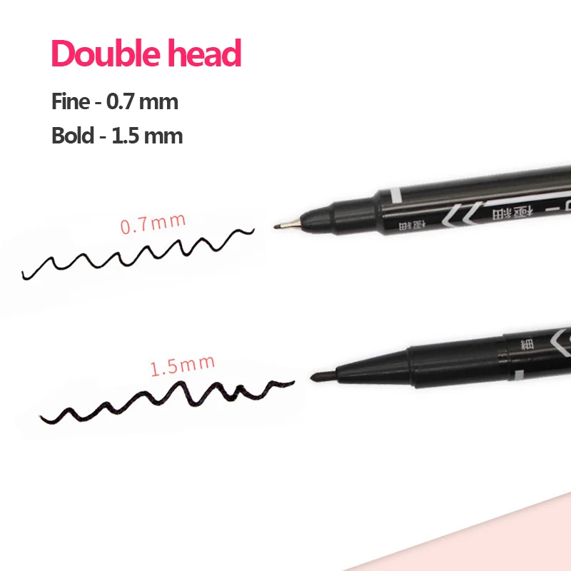 10 шт./лот маркеры с двойной головкой черные/синие/красные набор масляных