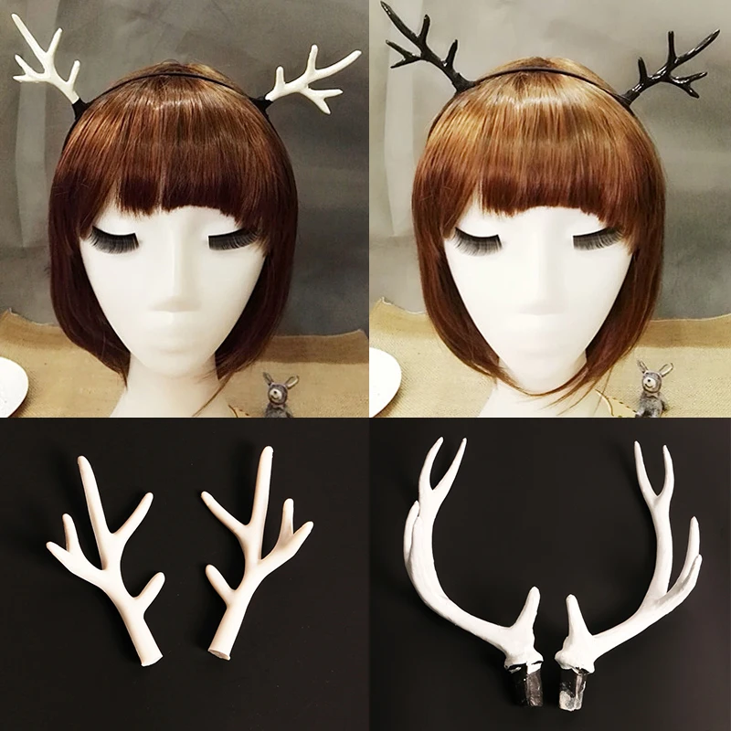 Имитация пластиковых оленьих рогов Декор косплей черный олень рог искусственный