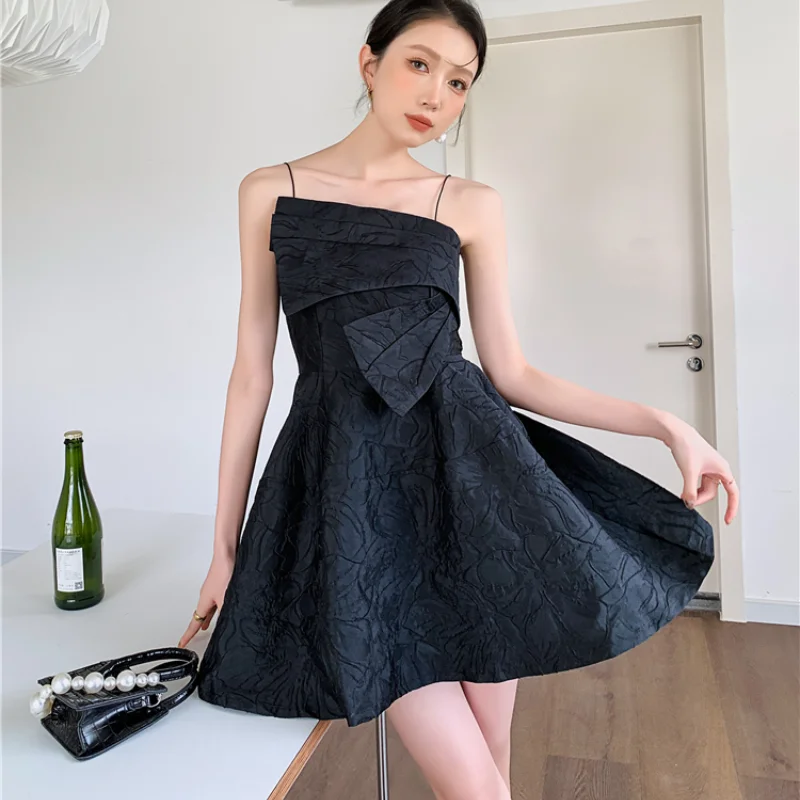 

ZCSMLL vintage party fashion bodycon dress for women slash collar sleeveless korean style female black vestido 2021 fashion tide