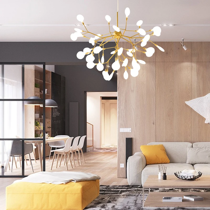 

Modern Firefly LED Chandelier Stylish Branch Chandelier Decoration Firefly Living Room Studio Hanging Lamp