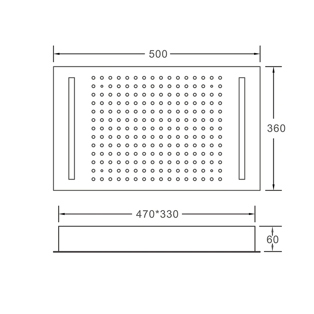 500*360 мм Светодиодная головка для душа с тропическим душем светодиодная верхняя