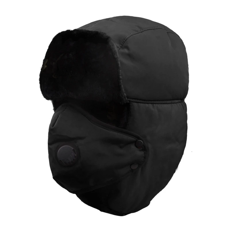 

Winter Windproof Hiking Caps Men Warm Thermal Fleece Face Thermal Bomber Ear Protection Hat Motorcycle Neck Warmer Helmet Hat