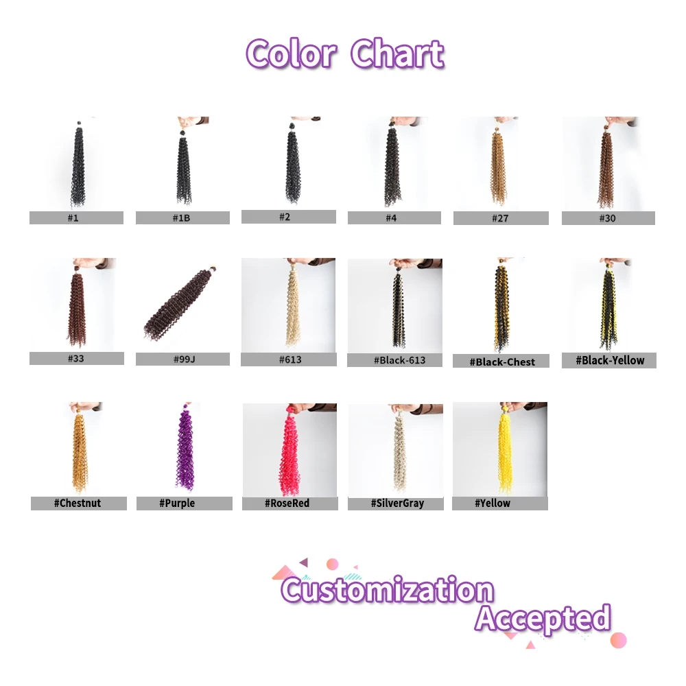 

Synthetic Crochet Braiding Hair Extensions Water Wave Fake Bulk Hair For Crochet Braids Synthetic Hair Strand Hook Braid