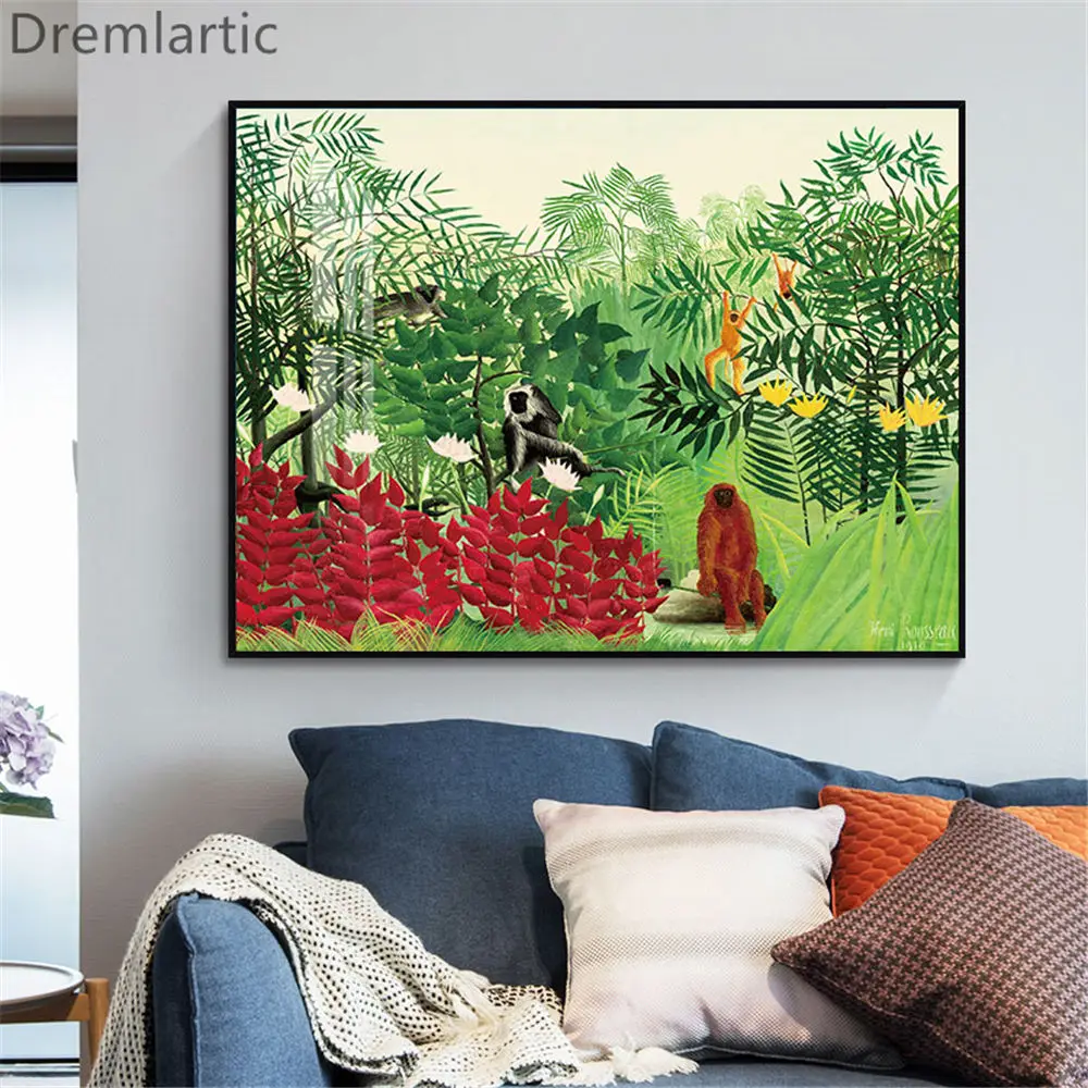 

Henri Rousseau Canvas Poster Silk Fabric Modern Style Prints Party House Decor Room#2021-0113-40