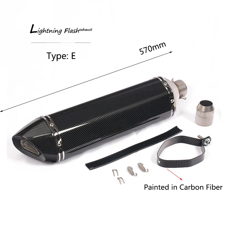 

Universal 38-51 mm Silencer Motorcycle Exhaust Muffler Pipe with Removable DB Killer Escape Painted Carbon Fiber 310 370 470 570