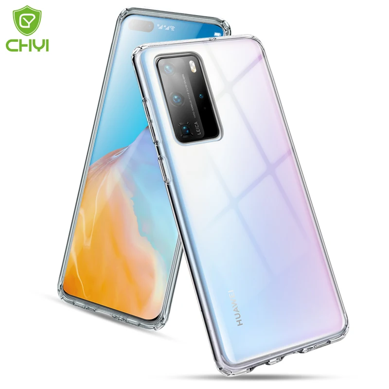 Роскошный прозрачный противоударный чехол для телефона Huawei P40 Pro P30 с защитой от